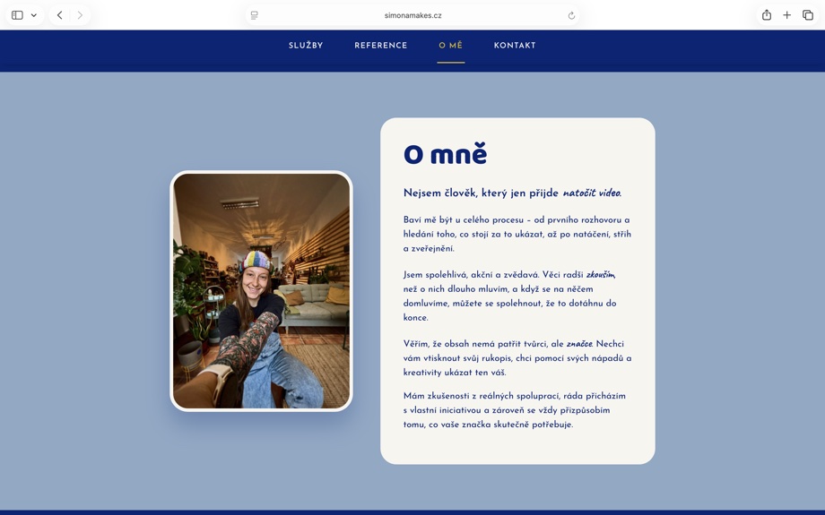 SimonaMakes.cz – ukázka webu 4